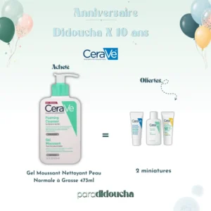CERAVE Gel Moussant Nettoyant Peau Normale à Grasse 473ml