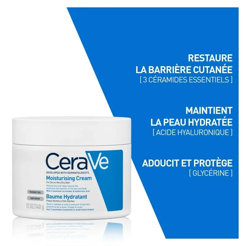 CeraVe Baume Hydratant Nourrissant Peau Sèche à Très Sèche | pots