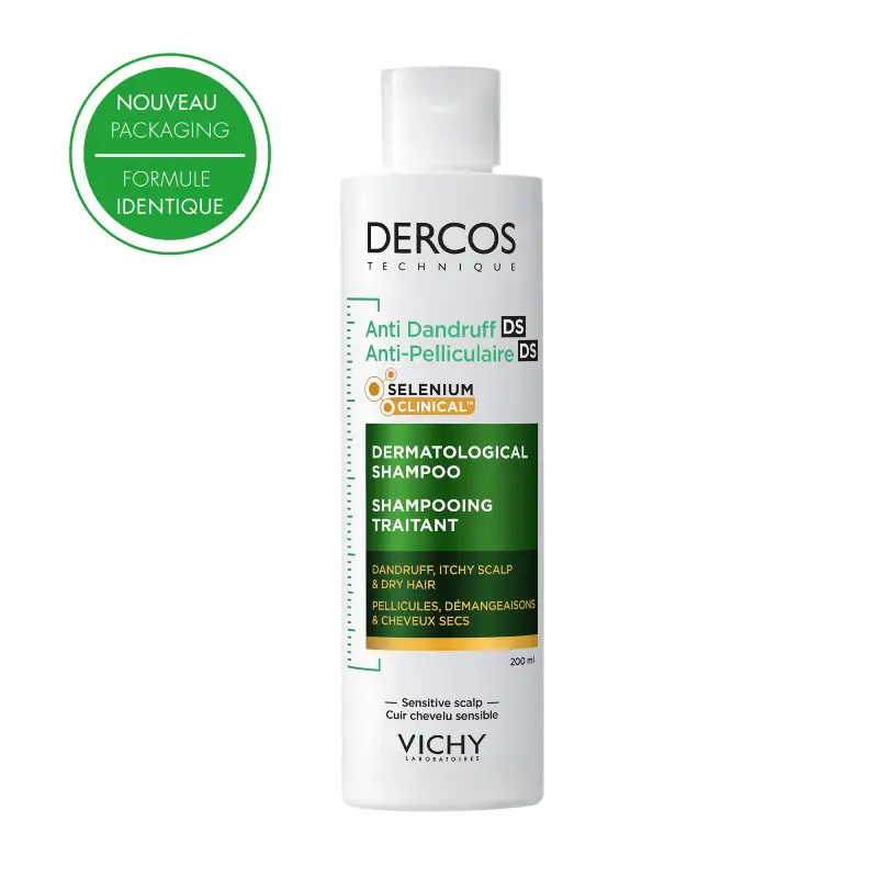 Vichy Dercos Shampoing Traitant Anti-Pelliculaire Cheveux Normaux à Gras 200ml