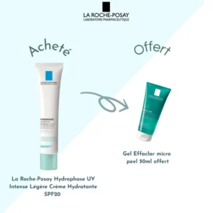 La Roche-Posay Hydraphase UV Intense Légère Crème Hydratante SPF20 Peau Normale à Mixte 40ml+ Gel Effaclar micro peel 50ml offert – Image 1