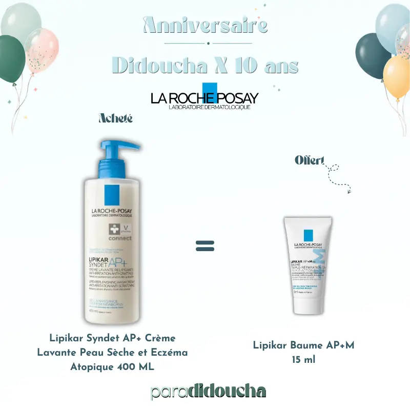 Lipikar Syndet AP+ Crème Lavante Peau Sèche et Eczéma Atopique 400 ML