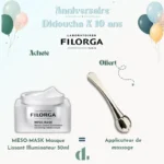 Filorga Meso-Mask 50 ml avec applicateur de massage offert offre anniversaire Didoucha 10 ans en Parapharmacie