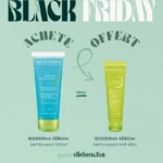 Photo du flacon de Sébium Gel Moussant Bioderma 200ml à côté du tube de SÉBIUM Gel Moussant Actif 45ml OFFERT.