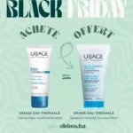 Photo du pot de Crème D'eau Hydratante Uriage 40ml à côté du tube de Gelée Gommante Douceur Uriage 50ml OFFERT.