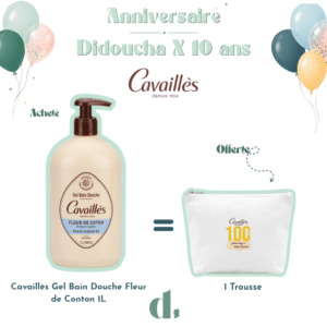 Cavaillès Gel Bain Douche Fleur de Coton 1L + Trousse Offerte – Image 1