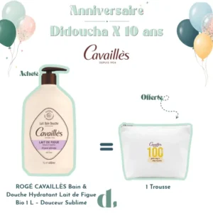 Rogé Cavaillès Bain Douche Lait de Figue 1L + Trousse Offerte – Image 1