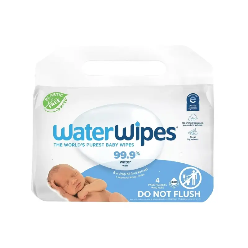 WATERWIPES PACK LINGETTES BEBE PACK DE 4 X 60 