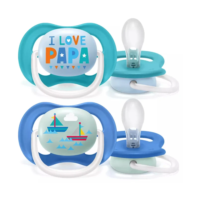 Avent Sucettes Orthodoniques 6-18M Garçon Papa/Boat SCF080/03