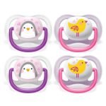 Avent sucette ortho 0-6m girl peng/bird