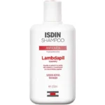 Photo des deux flacons de shampoing ISDIN : Lambdapil Anti-chute 200ml et Daylisdin Usage Fréquent 100ml format voyage OFFERT.