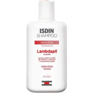 Photo des deux flacons de shampoing ISDIN : Lambdapil Anti-chute 200ml et Daylisdin Usage Fréquent 100ml format voyage OFFERT.