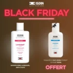 Photo des deux flacons de shampoing ISDIN : Lambdapil Anti-chute 200ml et Daylisdin Usage Fréquent 100ml format voyage OFFERT.