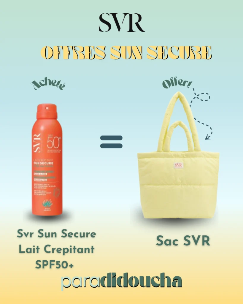 SVR SUN SECURE Lait Crépitant SPF50+ Efficace + Sac Offert