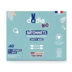 Dodie Coton tiges avec embout sécurité 100% Coton Bio X60