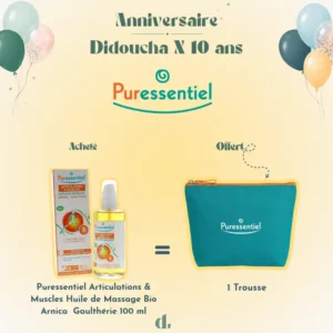 Puressentiel Huile de Massage Bio Arnica Gaulthérie 100ml + Trousse – Image 1