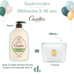 Rogé Cavaillès Gel Bain Douche Amande Verte 1L + Trousse Offerte – Image 1