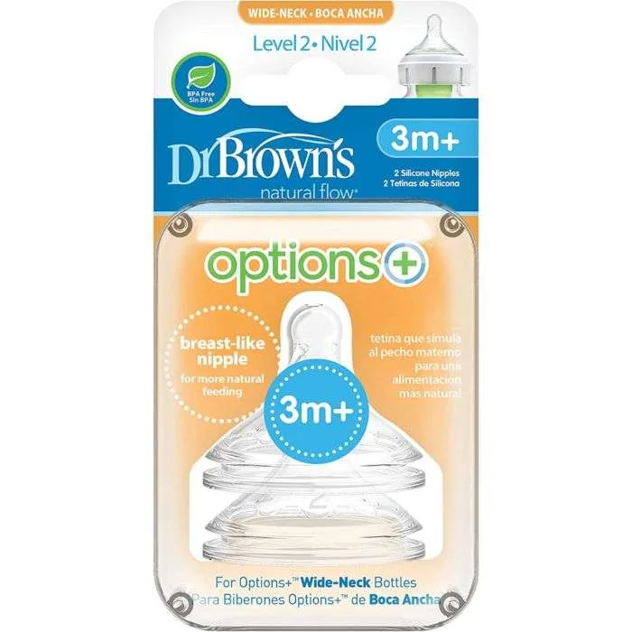 Dr. Brown "2" Tétines en Silicone Cole Large 3mois+