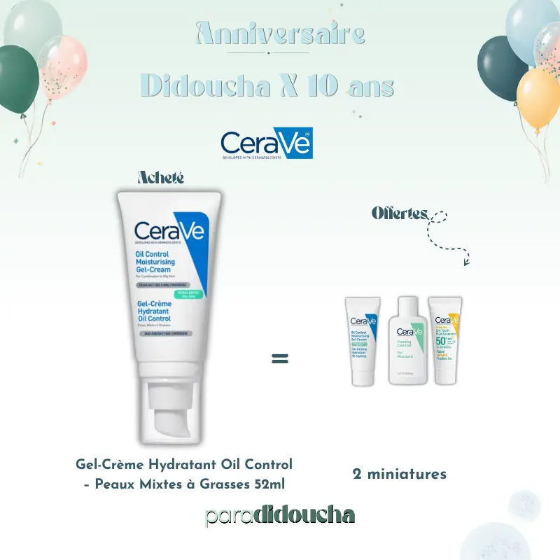 Gel-Crème Hydratant Oil Control – Peaux Mixtes à Grasses 52ml