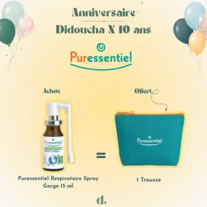 Puressentiel Respiratoire Spray Gorge 15 ml + Trousse Offerte – Image 1