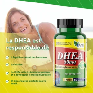 AMS DHEA 50mg - Booster Hormones Homme et Femme - 60 Capsules – Image 3