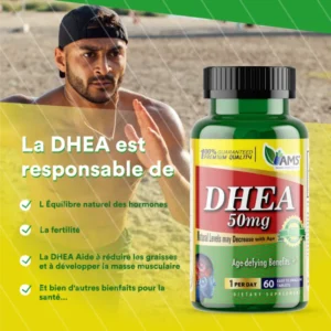 AMS DHEA 50mg - Booster Hormones Homme et Femme - 60 Capsules – Image 2