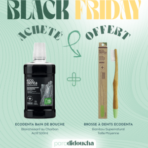 ECODENTA Bain de Bouche Extraordinaire Blanchissant au Charbon Noir – 500 ml