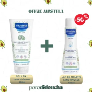 Mustela 2 En 1 Gel Nettoyant 200ml + Lait De Toilette 200ml