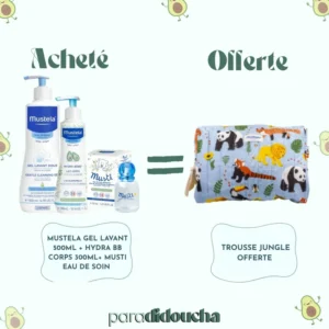 Coffret Mustela Bébé – Soins essentiels : Gel Lavant, Lait Hydra & Eau de Soin Musti