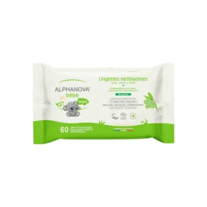 Alphanova Lingettes bébé nettoyantes sans parfum – Olive 60