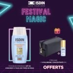 Photo du flacon de Fotoprotector Fusion Water Magic Invisible SPF50 50ml avec sa coque et l'échantillon de sérum Hyaluronic Concentrate 5ml OFFERT.