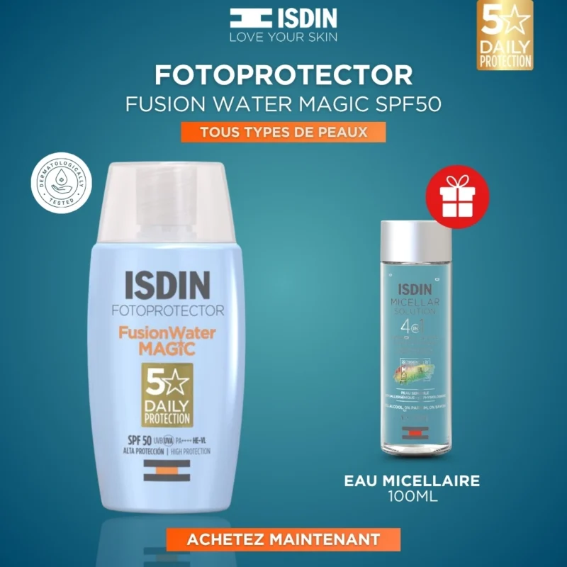 ISDIN Fotoprotector Fusion Water Magic Invisible SPF50+ 50ml ISDIN Fotoprotector Fusion Water Magic Invisible SPF50+ 50ml = Cadeaux