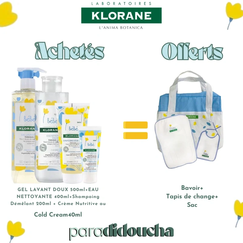 Pack Klorane Bébé Complet – Soins Doux, Naturels et Apaisants pour Peau et Cheveux Sensibles