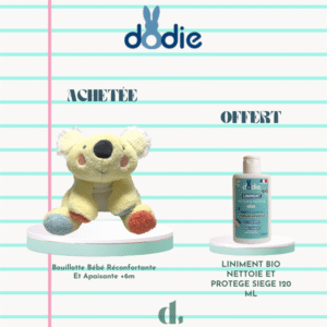 Dodie Bouillotte aux pépins de raisins souris - 6M+(LINIMENT BIO NETTOIE ET PROTEGE SIEGE 120 ML) – Image 2