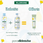 Klorane Bébé Coffret Douceur Calendula 500ml – Eau Nettoyante et Lait de Toilette