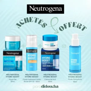 Neutrogena Hydro Boost Pack Jour & Nuit : Crème Nuit 50ml + Fluide SPF 50 + Aqua-Gel 50ml | Rouleau Jade OFFERT
