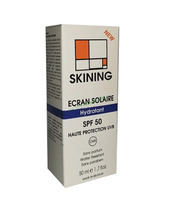 Skining Écran Invisible Hydratant SPF 50+ pour peaux sèches 50ml – Crème solaire hydratante