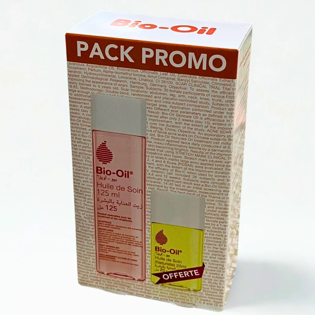 Huile de Soin Coffret Bio‑Oil 125 ml + Huile Naturelle 25 ml Offerte | Réparation et Hydratation