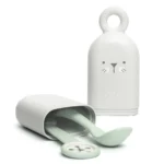 SUAVINEX Set Repas Nomade Porte-Cuillère + Cuillère + Attache Bavoir Ultra-Complet-bleu-paradidoucha