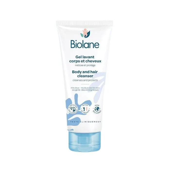 Gel Lavant Biolane Bébé Corps et Cheveux 200 ml - Soin 2-en-1 ultra-doux dès la naissance