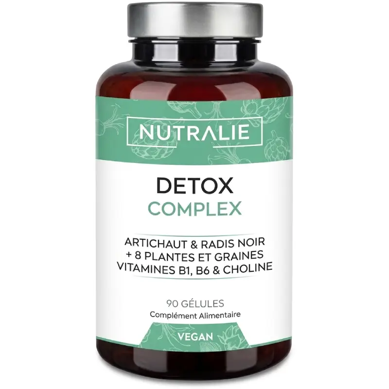 Cure Détox Foie Nutralie 90 capsules - Complexe purifiant à l'Artichaut, Radis Noir et Choline pour le métabolisme