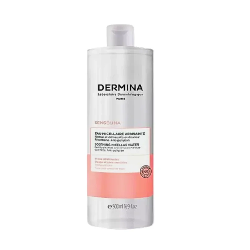 Eau Micellaire Dermina Apaisante SENSELINA 500 ml - Démaquillant ultra-doux pour peaux sensibles