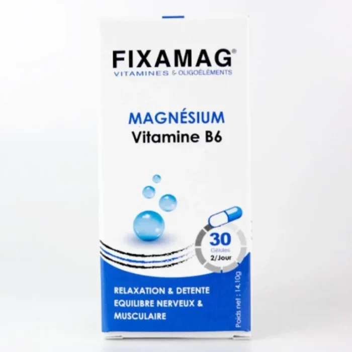 Magnésium B6 FIXAMAG 30 gélules - Complément alimentaire anti-fatigue et soutien du système nerveux
