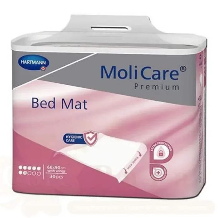 Alèse Absorbante MoliCare Premium Bed Mat 60x90 avec ailes - Protection jetable contre l'incontinence (30 pièces)