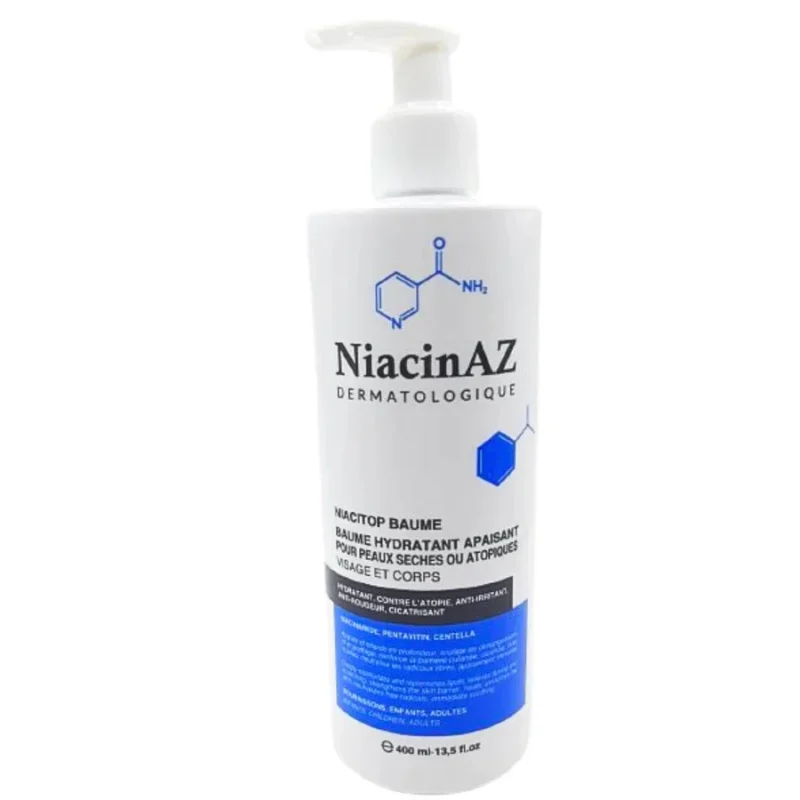 niacinaz-baume-hydratant-niacinamide-400ml Baume Hydratant NiacinAZ Niacitop 400 ml - Soin apaisant et relipidant pour peaux sèches et atopiques