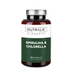 Spiruline et Chlorelle Bio Nutralie 180 capsules - Complément détox et vitalité riche en protéines et minéraux.