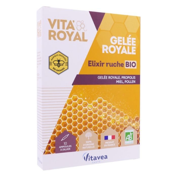 Gelée Royale Bio Ampoules Vitavea Élixir Ruche 10 unités - Vitalité et immunité