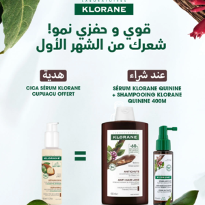 Soin Antichute Cheveux Quinine Klorane avec shampoing fortifiant et sérum stimulant à l'Edelweiss BIO