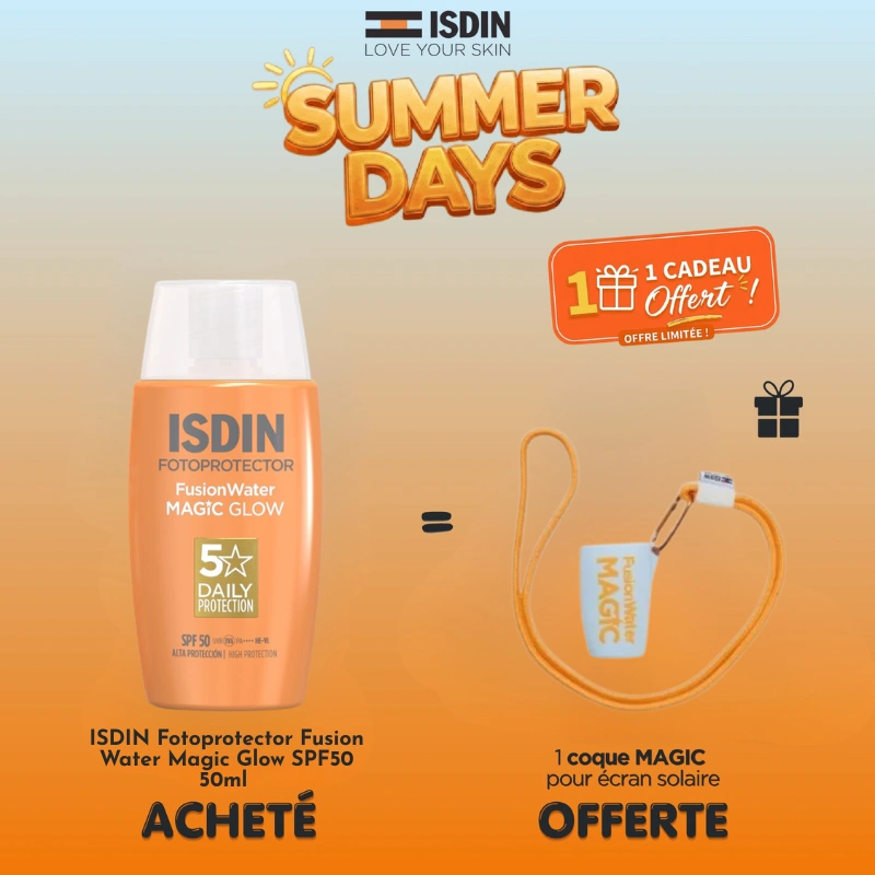 Écran Solaire Effet Glow ISDIN Fusion Water Magic Glow SPF50 pour un teint éclatant et protégé