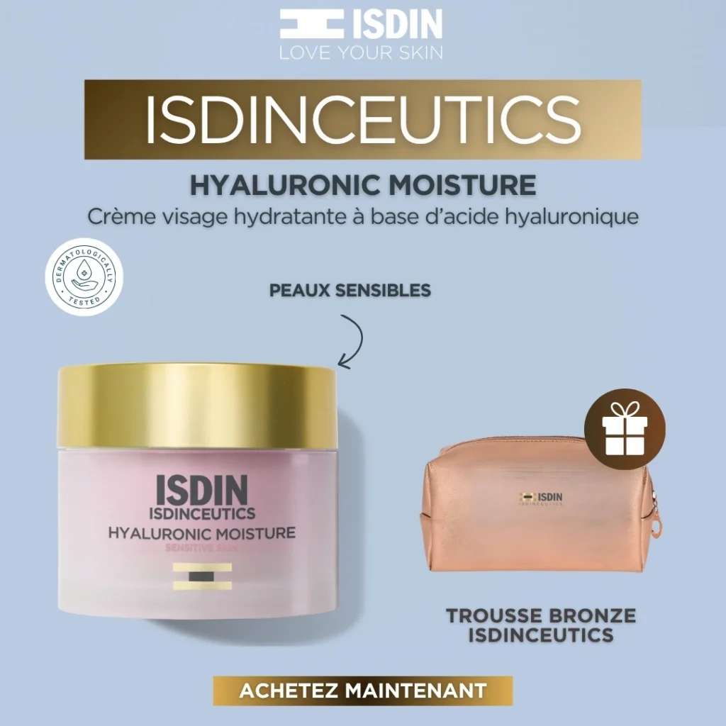 Crème Hydratante Peau Sensible ISDIN Isdinceutics Hyaluronic Moisture pour apaiser les rougeurs
