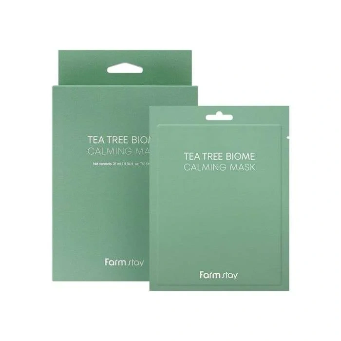 Masque Tissu Arbre à Thé Farmstay au Tea Tree et Panthénol pour apaiser et purifier la peau.